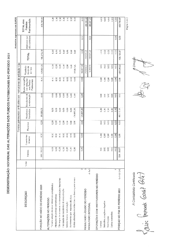 PDF de Demonstração individual das alterações nos fundos patrimoniais no periodo 2021