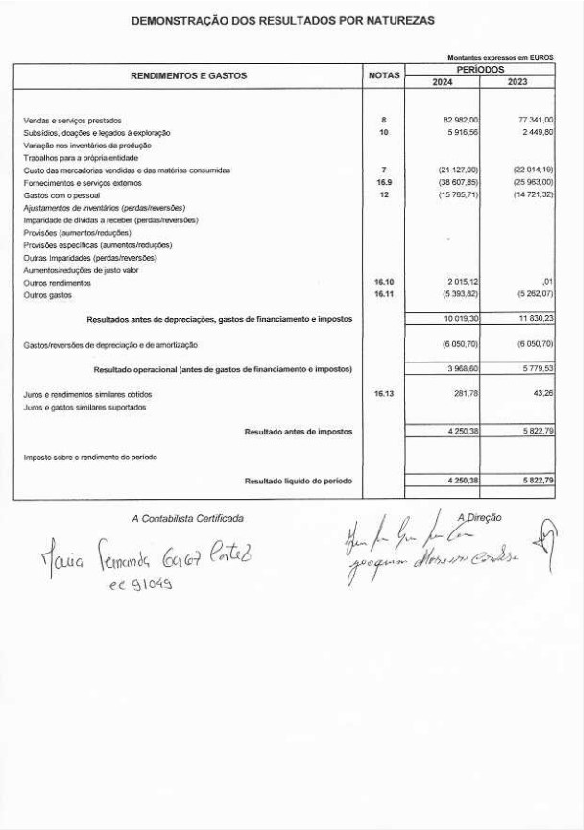 PDF de Demonstrações dos Resultados por Naturezas